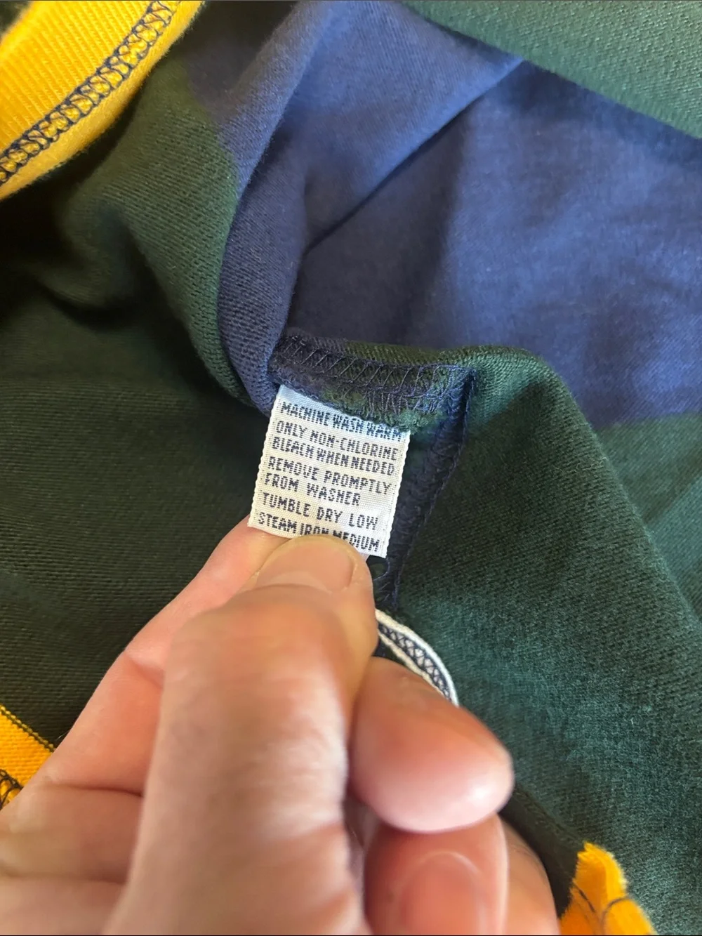 Ralph Lauren Polo Rugby Long-Sleeve Stripe Crewneck - Navy, Green, Yellow - Picture 8 of 12